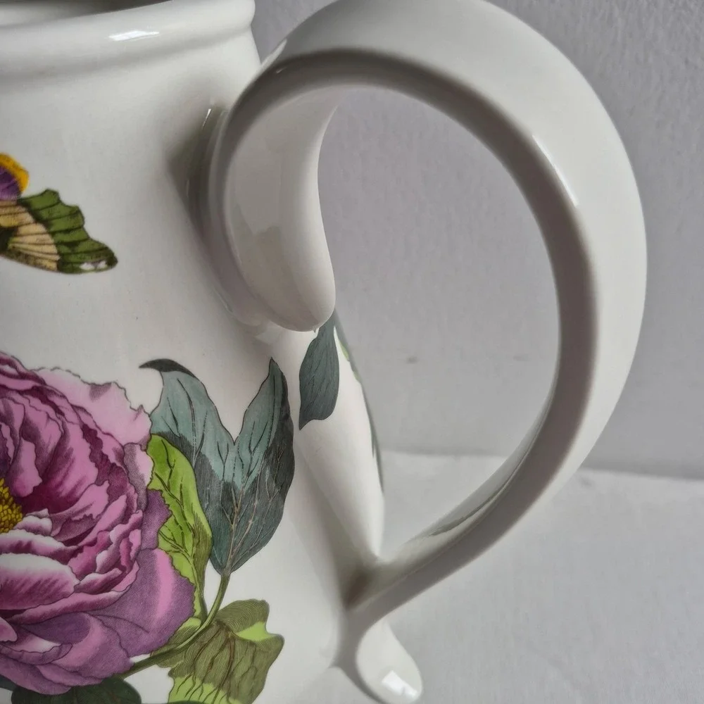 Portmeirion Botanic Garden Coffee Pot Shrubby Peony Floral White England
